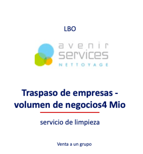 AVENIR SERVICES NETTOYAGE, Transmisión de empresas España, transmisión de PYMES España